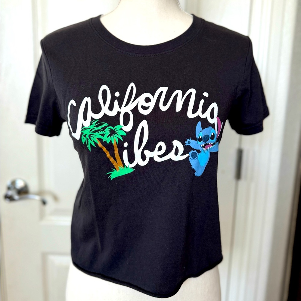 Size XS black Disney stitch crop top